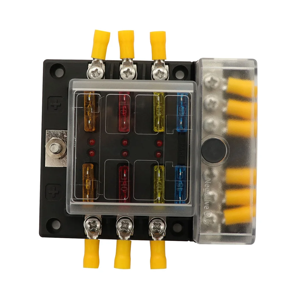 

1 Set 6 Way Fuse Box Warning Indicator Sturdy Premium Prime Fuse Box for Car Marine Boat