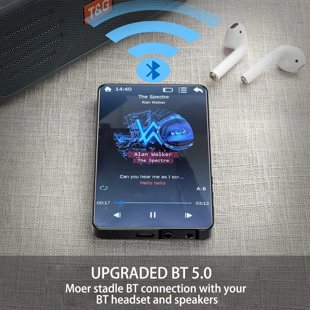 Фото Музыкальный плеер MP4 1080P, 4-дюймовый сенсорный экран, 16 ГБ, Bluetooth 5,2 с динамиком, видеоэлектронная книга, FM MP3-аудиоплееры X20-Новый UI №2