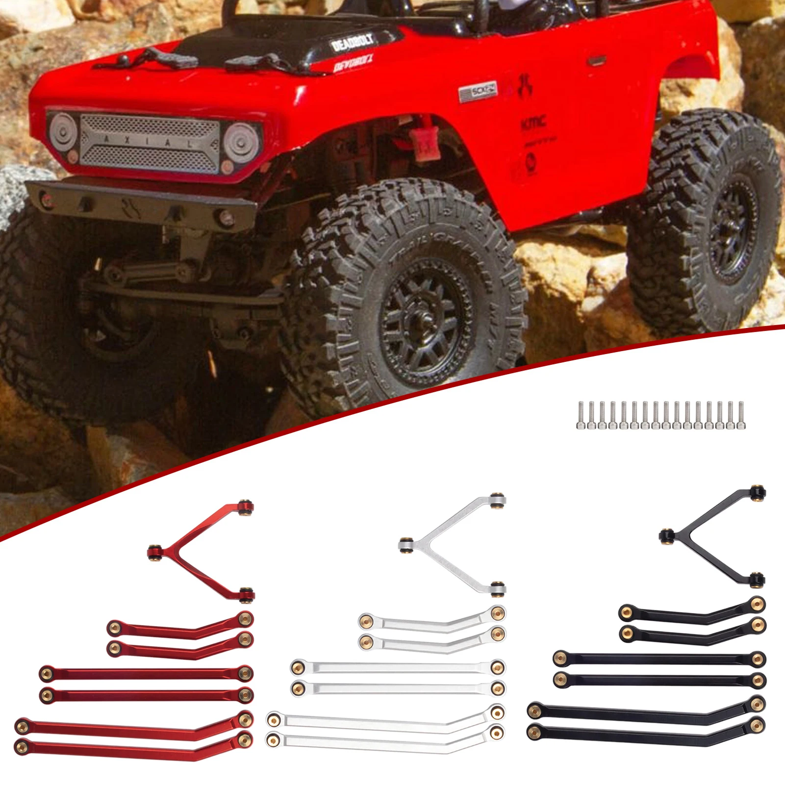 

Aluminum High Clearance Chassis Links Set for 1/24 RC Crawler Axials SCX24 AXI00005 AXI90081 Remote Car Accessories