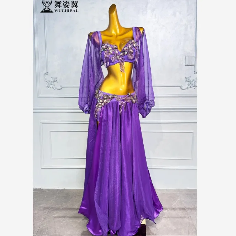 Костюм для танца живота тренировочное платье новинка 2024 комплект с бриллиантами