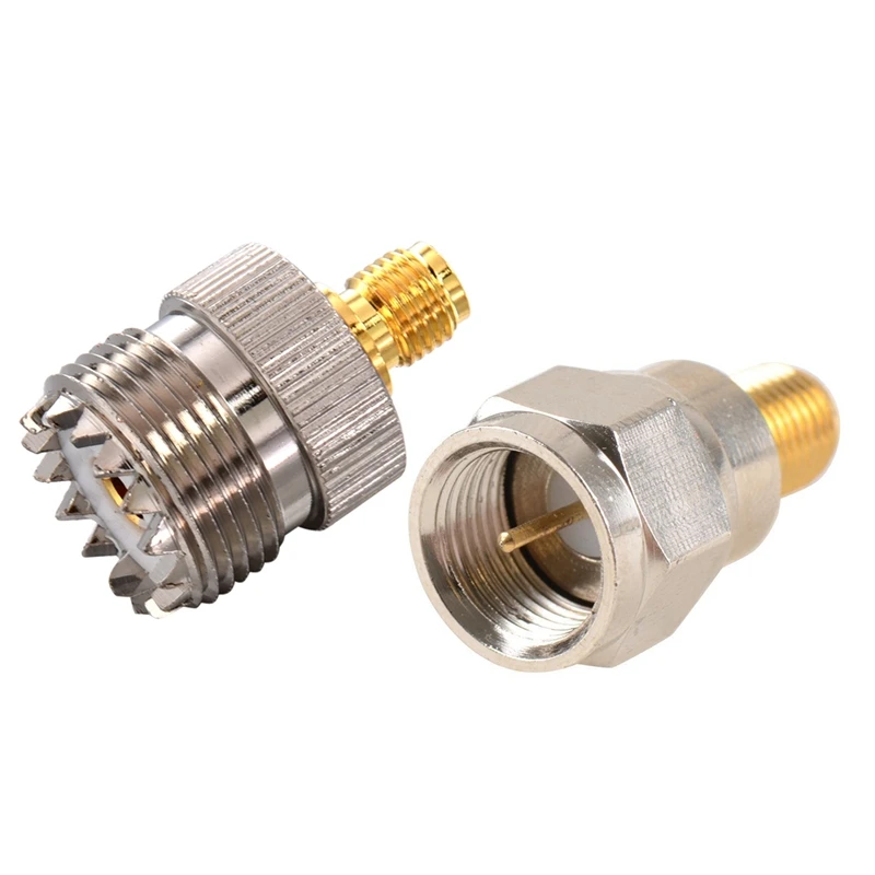 

2 шт. адаптер: 1 шт. адаптер UHF Female SO-239 на SMA Female Alloy RF коаксиальный преобразователь и 1 шт. RF коаксиальный адаптер SMA Femal