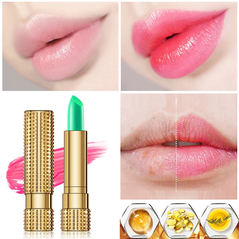 

HEALLOR Lip Balm Aloe Vera Lipstick Moisturizing Magic Color Changing Pink Lip Gloss Lip Base Care Makeup Waterproof Cosmetic