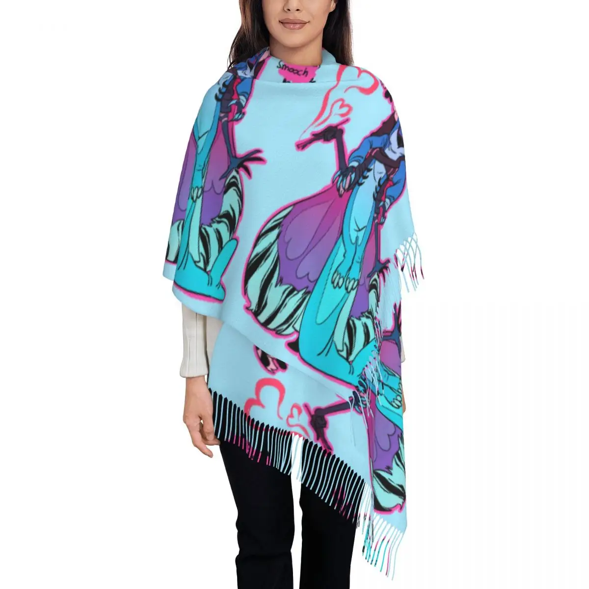 Изготовленные на заказ шарф с кисточками для отелей женские зимне-осенние теплые