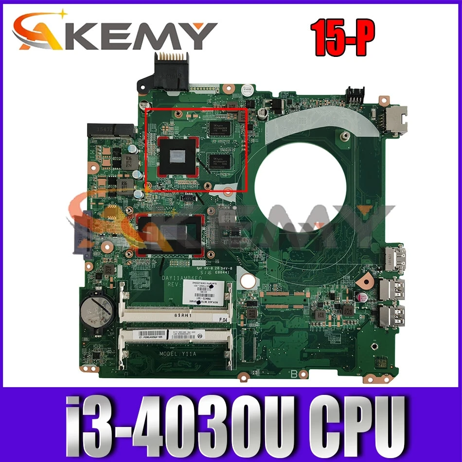 

Материнская плата для ноутбука HP 15-P DAY11AMB6E0 SR1EN i3-4030U DDR3, материнская плата, полный тест, 100% работа