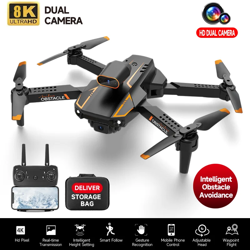 

S91 Drone 8K HD Dual Camera FPV Aerial Photography Optical Flow Positioning Obstacle Avoidance Helicopter Foldable RC Quadcopter