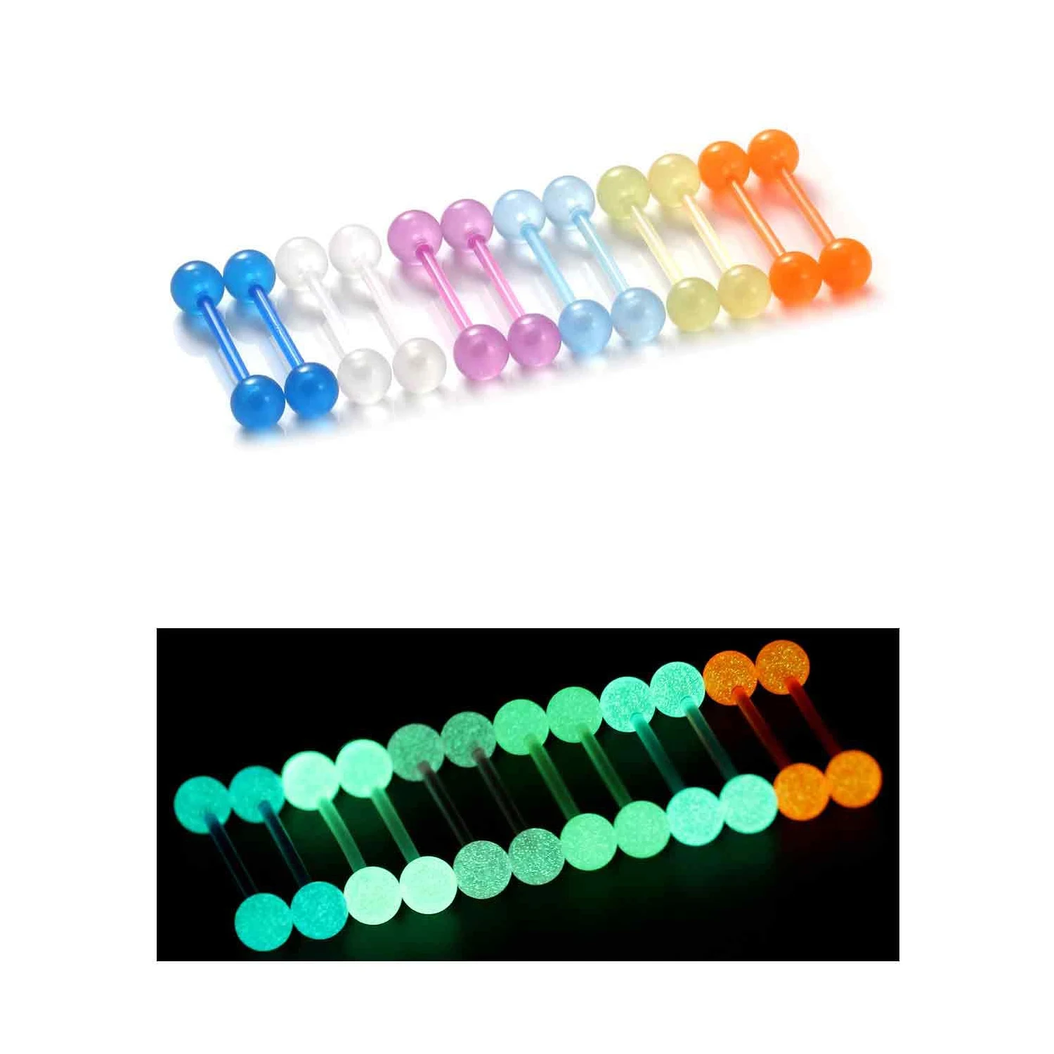 24 шт./12 шт. акриловые прямые кольца для пирсинга сосков 14 г 16 мм