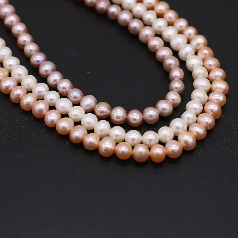 Бусины из натурального пресноводного жемчуга ААА круглой формы свободные