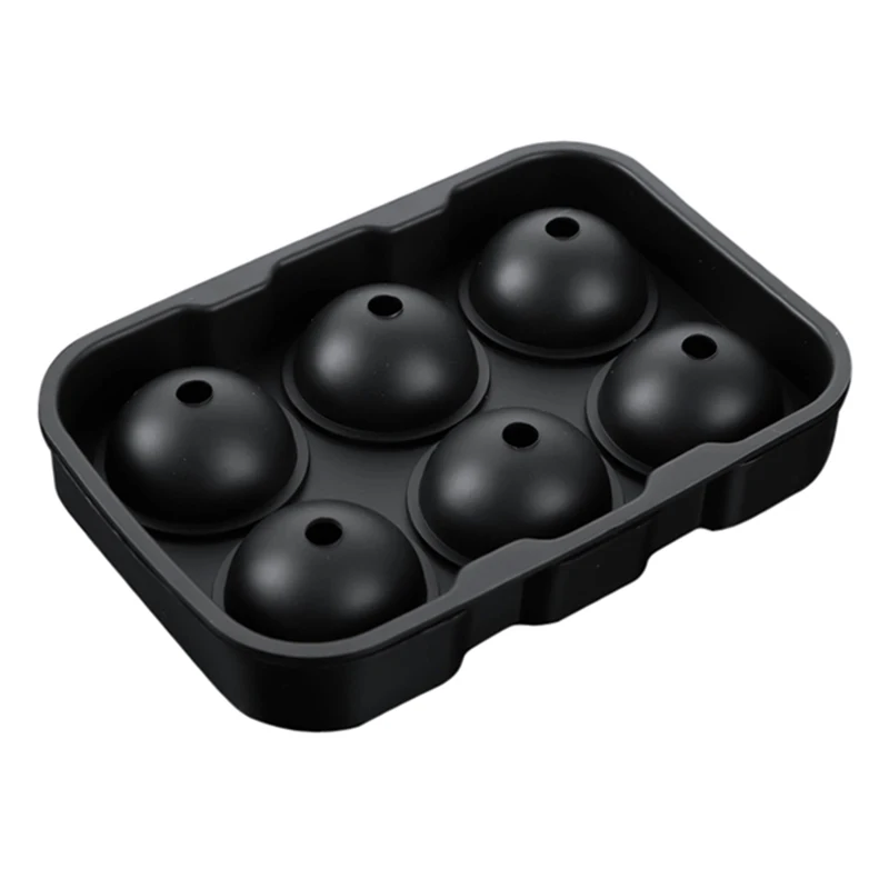 

Silicone Ice Cube Trays Round Ice Cube Mold Spheres Ice Ball Maker (6 Round Ice Ball Black)