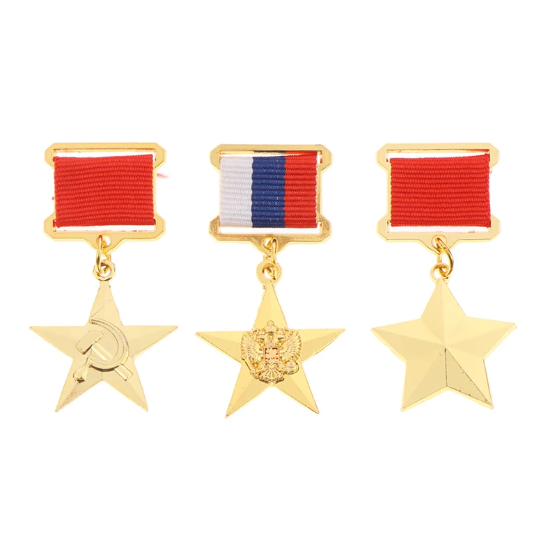 

Russia USSR Badge Lapel Pins Metal Badge Medal Brooch Souvenir Collection CCCP Hero Work Labor Star Reward Brooch Accessories