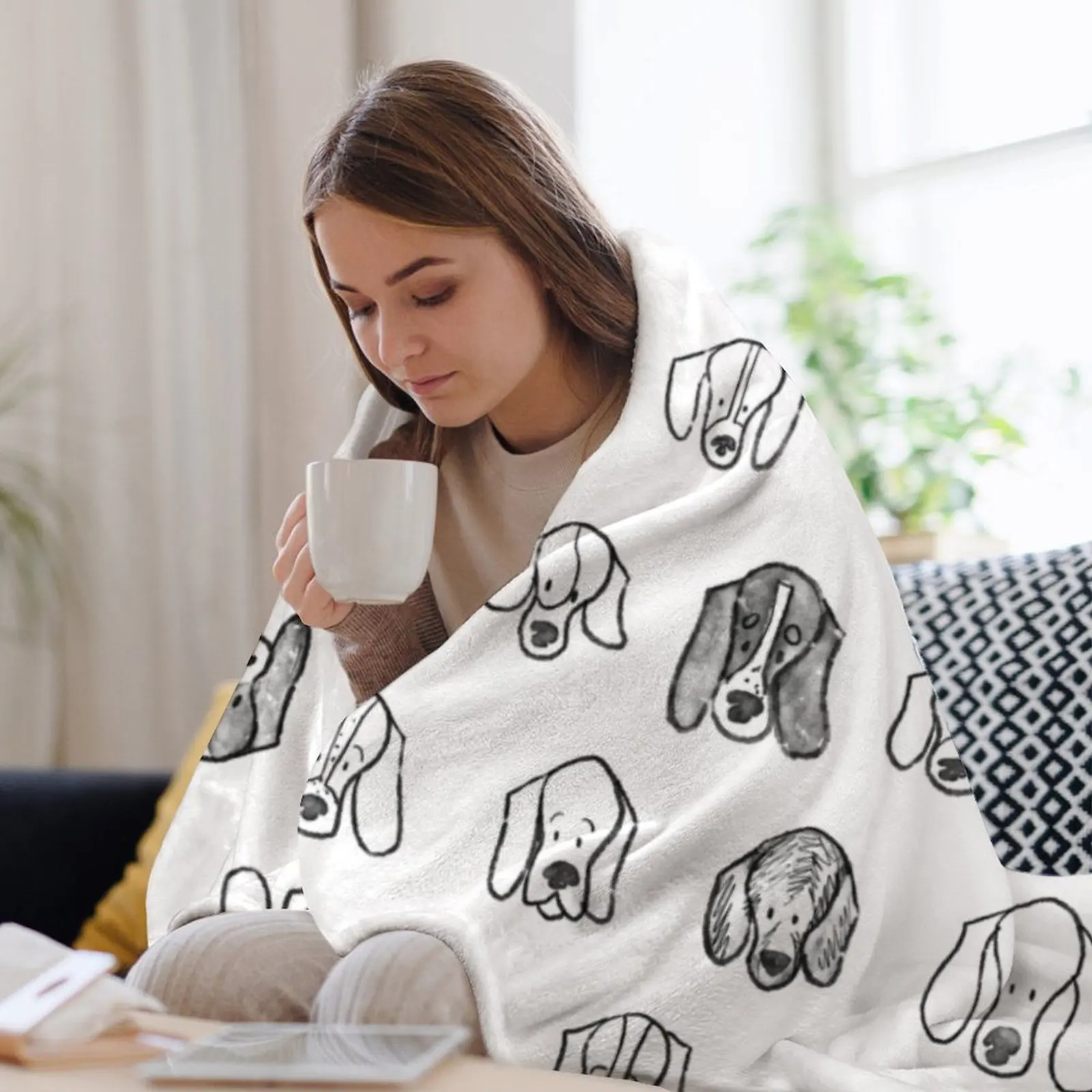 Одеяло с изображением собачьих лица рождественские подарки кровать модные