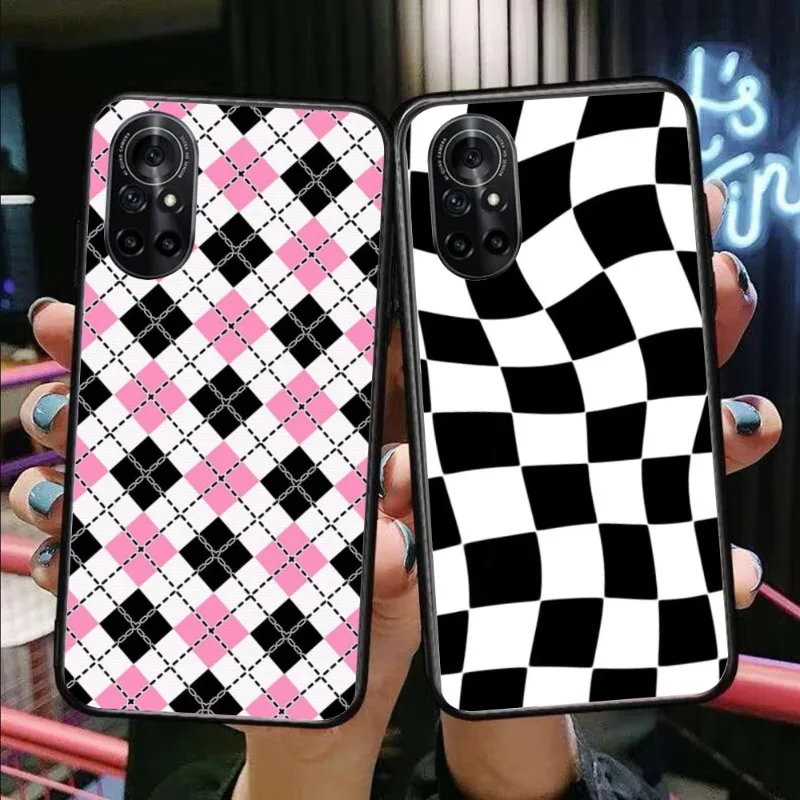 

Роскошный клетчатый шахматный чехол для телефона Honor 70 50 20 7S X9 X8 X7 Magic 4 3 Pro, черный мягкий чехол, чехол