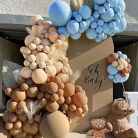 123pcs blue brown balloons garland wedding decoration cream peach apricot balloon arch birthday party baby shower decorations