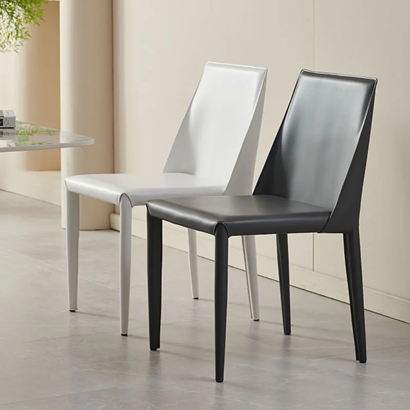 Sillas de Comedor de cuero para el hogar, sillón minimalista de diseño,...