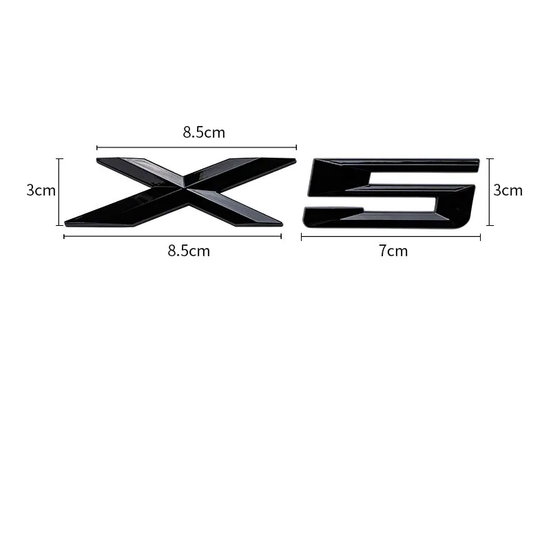 Черные хромированные 3d-буквы на клейкой основе для багажника автомобиля алфавит