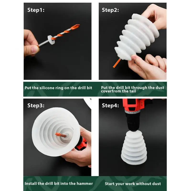 1~10PCS Electric Drill Dust Cover Rubber Impact Hammer Collector Extended Dustproof Device Washable Power Tool