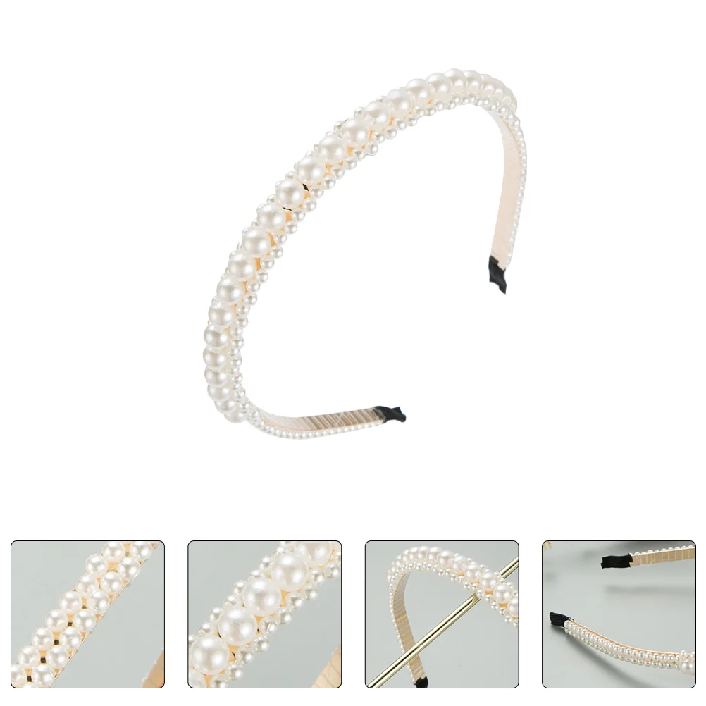 

2 шт. жемчужные Цветочные ободки для волос стразы аксессуары для волос обруч для волос стразы головной убор жемчужный обруч милый свадебный ...