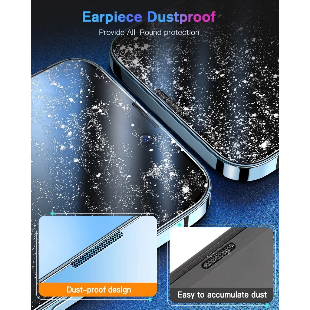 [2 Pack] 9H Tempered Glass Screen Protector with [Auto Dust-Elimination] Installation Kit for iPhone 13 14 Pro Max 14 Plus