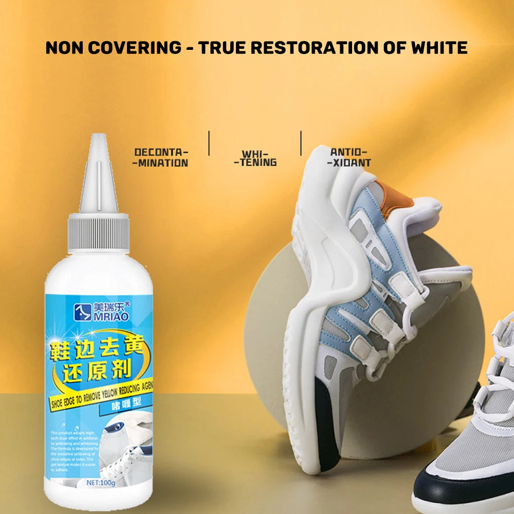 2 PCS White Shoe Gel Cleaner Yellow Edge Reducing Agent Sports Shoes Deoxidizing Gel Decontamination White Whitening Cleaner