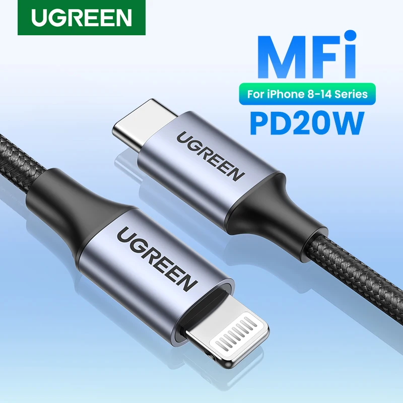 UGREEN MFi USB C to Lightning Cable for iPhone 14 13 12 11 Pro Max 20W PD Type C Fast Charging for iPad Phone Charger Data Cable