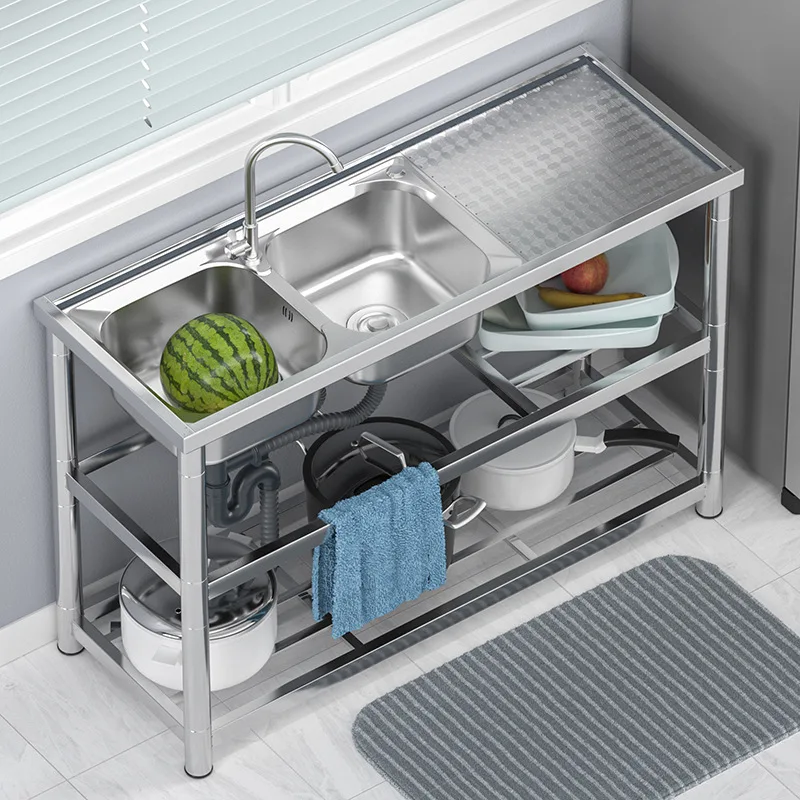 

Bathroom Sink Stainless Steel Sink Balcony Home Commercial Sink Wash Vegetablesbasin Kitchen Wash Dishes Sink