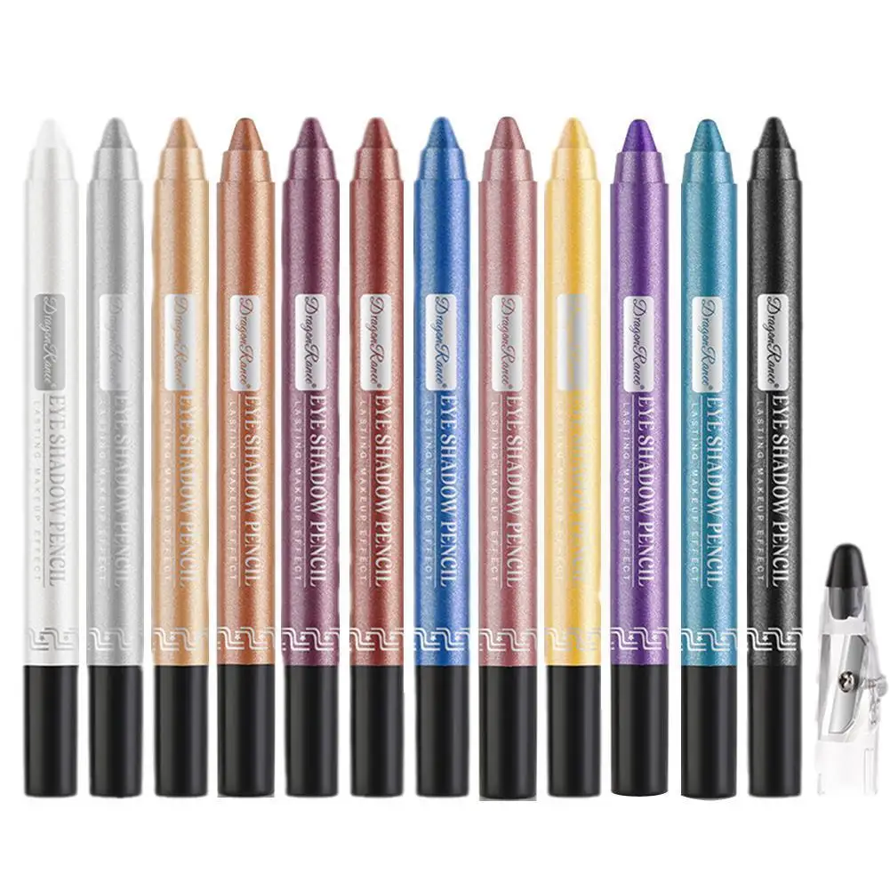 

Popular 12 Color Eye Shadow Pencil 2 In 1 Shimmer Eyeshadow Eyeliner Lasting Pen Waterproof X2s6