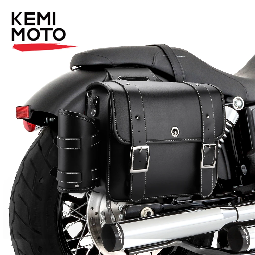 

Motorcycle Saddlebag Leather Motorcycle Bag Luggage Waterproof Universal For Sportster Touring For Honda shadow Spirit