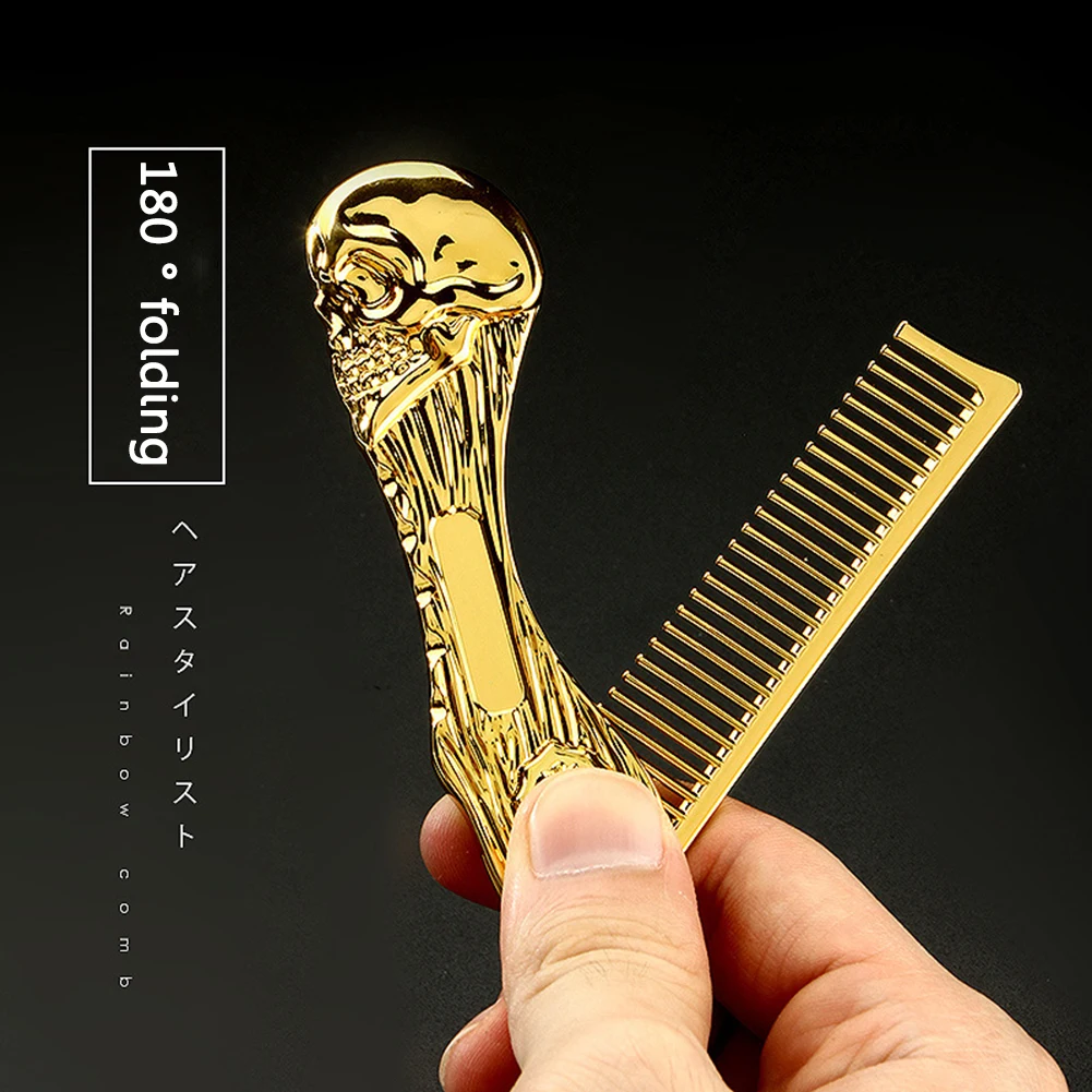 

Складная расческа для волос из нержавеющей стали для мужчин, Антистатическая Расческа для усов, Парикмахерская, Стайлинг, расческа для боро...