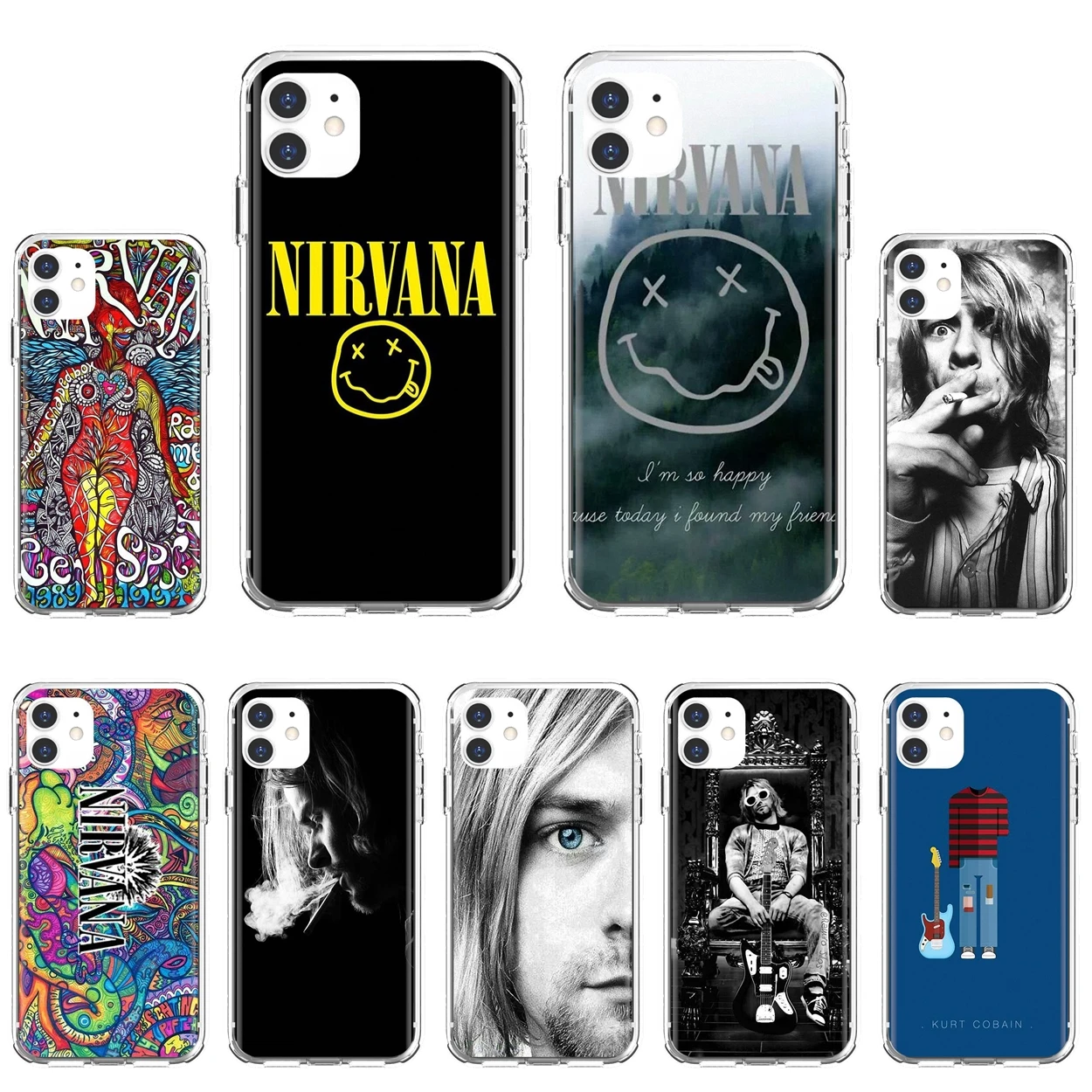 Nirvana-смайлик-логотип-корпус музыкальной группы для Huawei P30 P40 P20 P7 P8 P9 P10 Lite Plus Pro 2015 2016