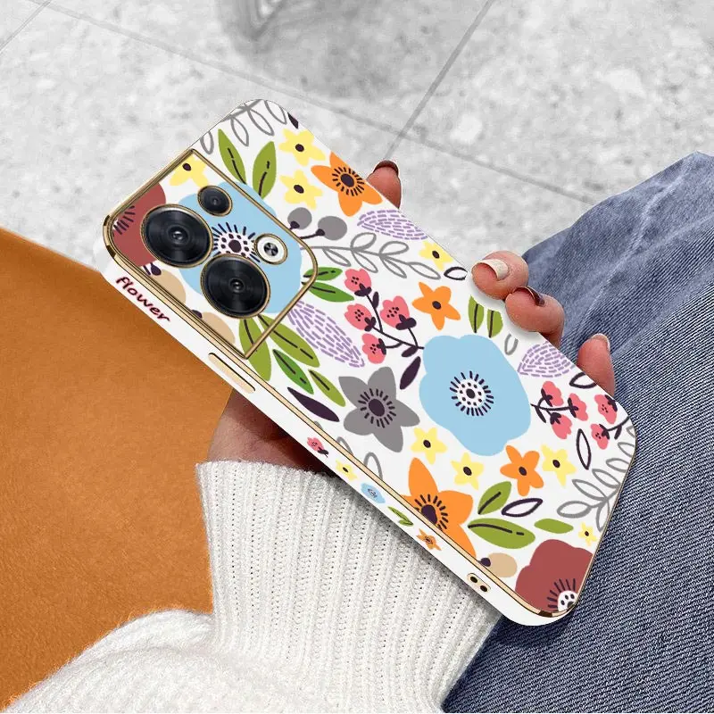Великолепный чехол с роскошным цветочным покрытием для OPPO Reno 8Pro 8T 8 7 7Lite 10 10Pro 6ProPlus