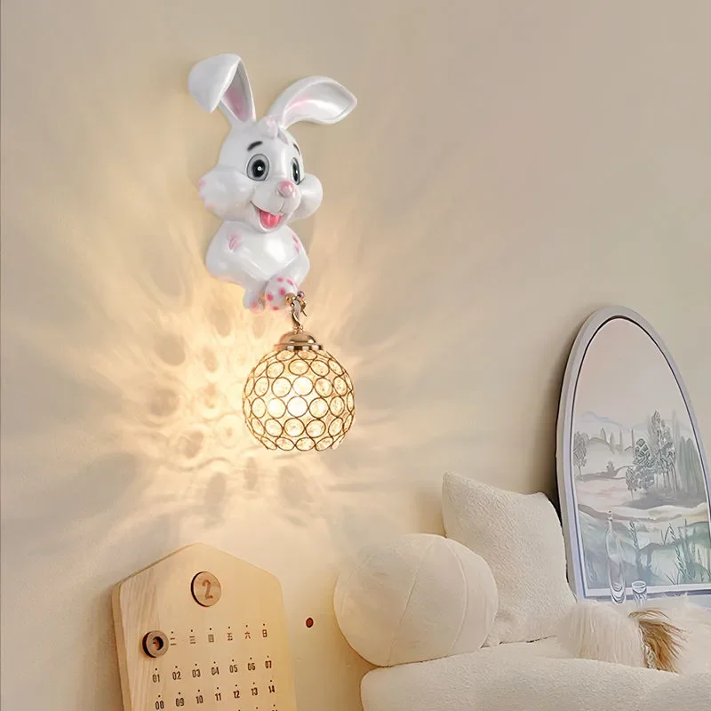 OULALA Contemporary Rabbit Wall Lamp Creative Living Room Bedroom Study Villa Hotel Children's Aisle LED Decoration Light