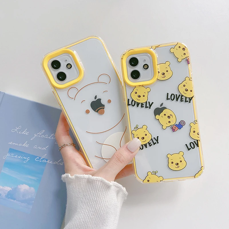 

Disney Pooh Bear Cute Cartoon Phone Case for iPhone 11 12 13 mini pro XS MAX 8 7 Plus X XR Cover