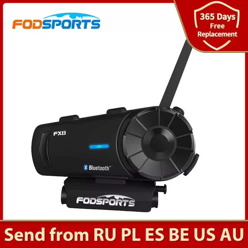 

NEW2023 FX8 Motorcycle Helmet Bluetooth Intercom Moto Helmet Headset 1000m 8 BT Interphone Intercomunicador FM