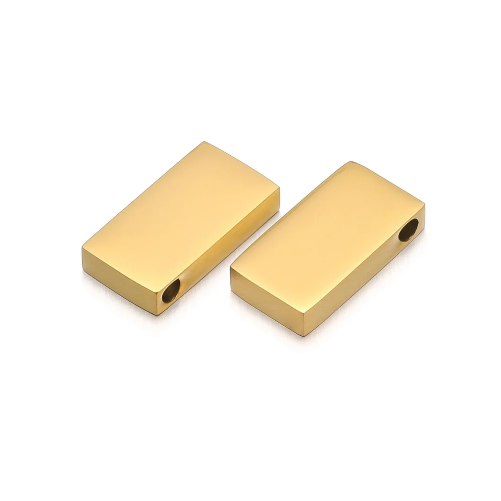 5Pcs/Lot Stainless Steel Square Rectangular Beads Bulk Spacer Beads for DIY Necklace Bracelet Jewelry Making Accessories 8x15mm