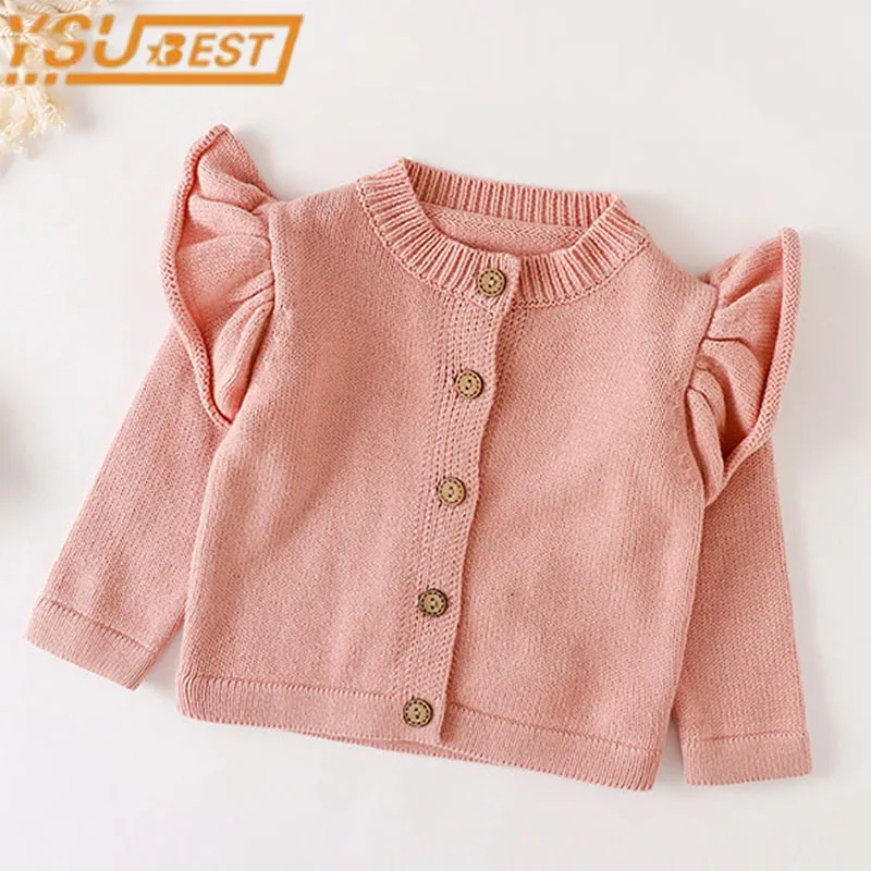 

Baby Boys Girls Coat Solid Baby Cardigan Infant Baby Girls Pure Color Coat Spring Autumn Girls Long Flying Sleeves Cardigan