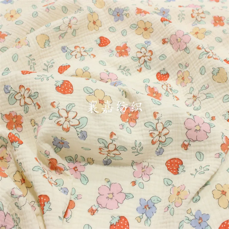 

180 x см/м двухслойная детская хлопковая Марля креп маленькая Цветочная Домашняя одежда детское постельное белье ткань