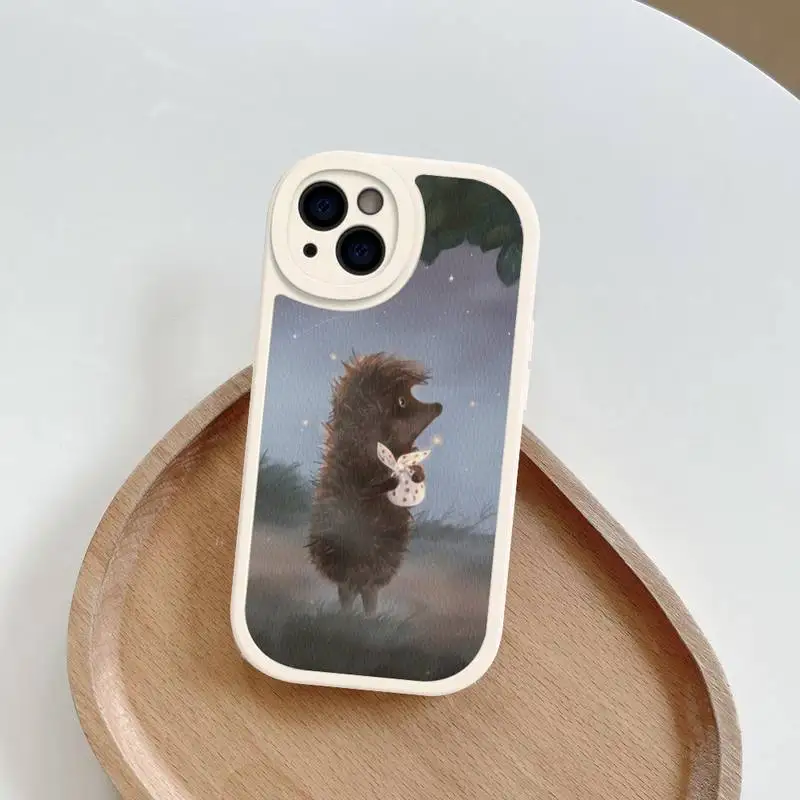 Hedgehog in the fog Phone Case Hard Leather For iPhone 14 13 12 Mini 11 14 Pro Max Xs X Xr 7 8 Plus