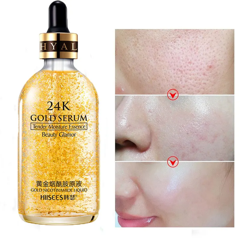 

24k Gold Moisturizing Whitening Face Serum Nicotinamide Facial Essence Liquid Pure Anti-Aging Wrinkle Refreshing Skin Care