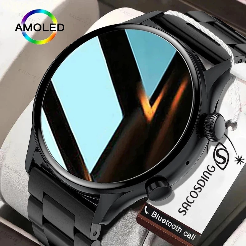 

2022 New NFC Men Smart Watch AMOLED 390*390 HD Screen Always Display IP68 Waterproof Bluetooth Call SmartWatch For Android ios