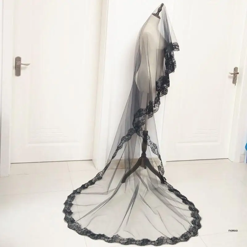 Фата на Хэллоуин фата с падением свадебные прически в стиле готики для невесты