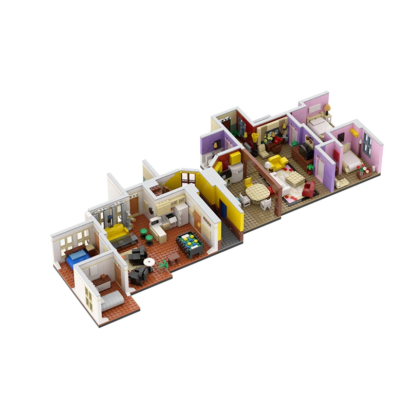 

MOC Combination Suit TV Show Monica's Apartment Building Blocks For Friends Alliance Complete House Bricks Children Toys Gifts