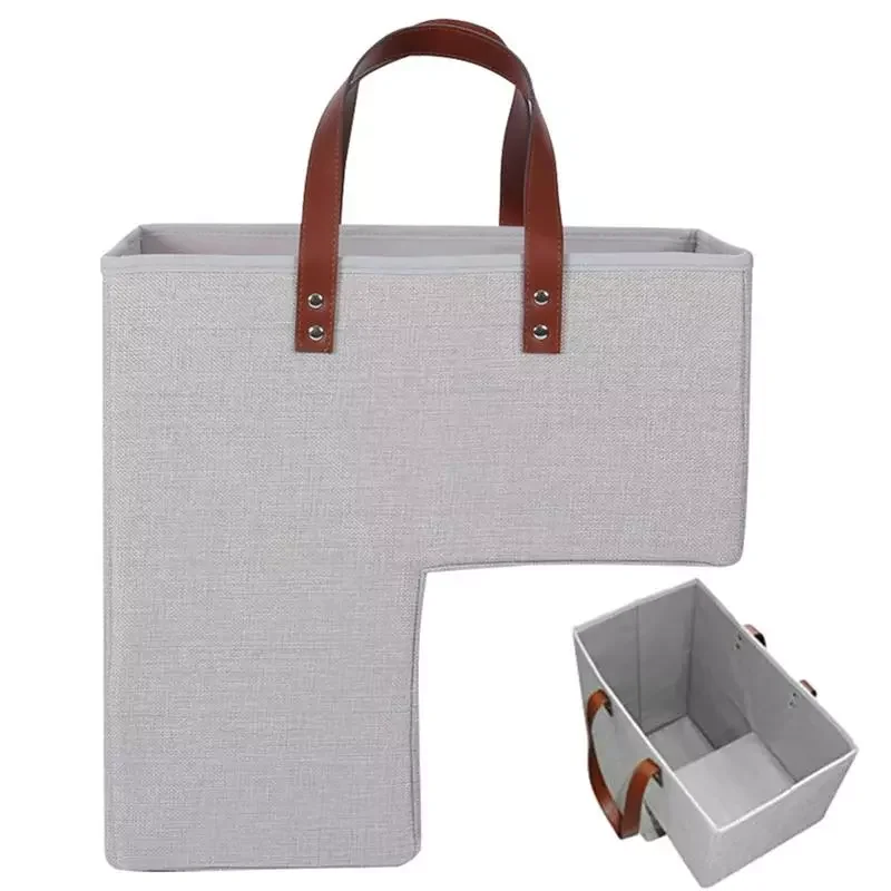 

L Shape Foldable Stair Storage Basket For Carpeted Staircase Stair Storage Organizer Stair Storage Box With Comfort Handles