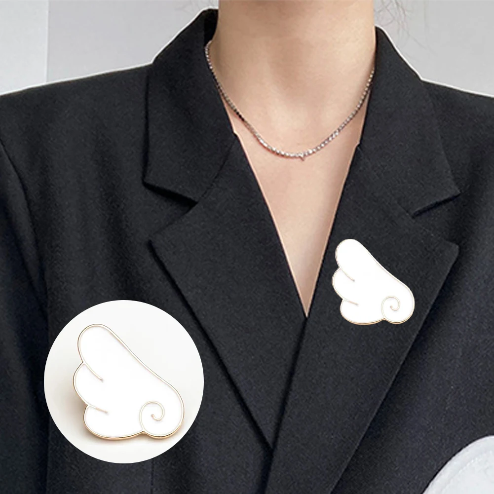 

Эмалированная брошь в виде крыльев Ангела, значок в форме белого облака, брошь, ювелирное изделие, лацкан, одежда, шляпа, подарок для любимых и друзей