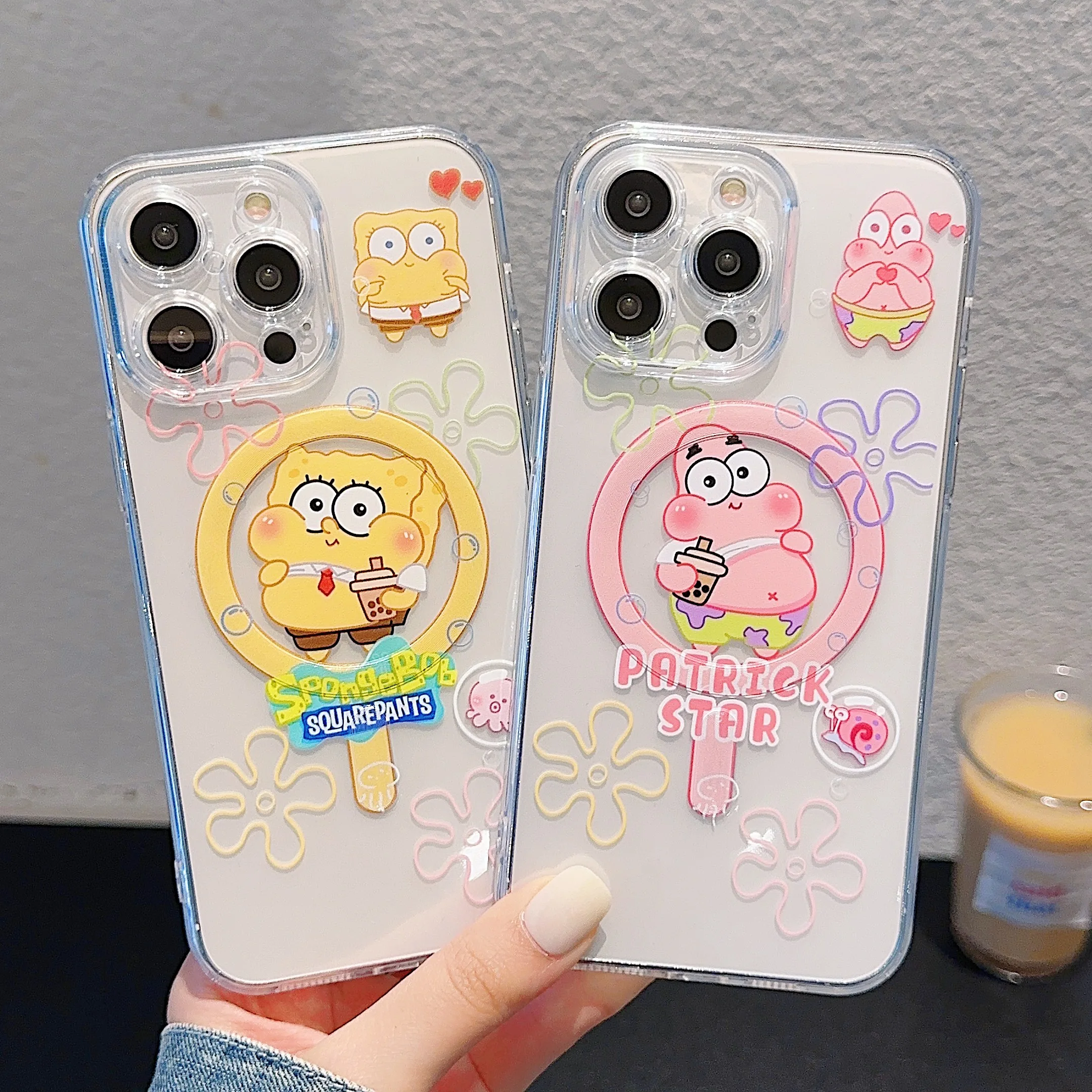 

Spongebobs Patricks Stars cute cartoon For Magsafe Magnetic Phone Cases For iPhone 14 13 12 11 Pro Max Back Cover