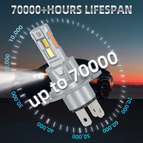 2 шт. высококачественные светодиодные фары H4 H7 H11 H1 9012 9005 9006 автомобильные фары 6000K турбо фары 12 В/24 В низкое потребление