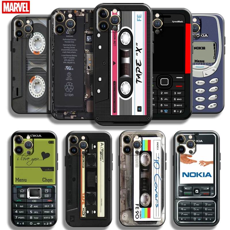 

Vintage Cassette Nokia Phone Case For Apple iPhone 13 12 11 Pro Mini X XR XS Max SE 5S 6 6S 7 8 Plus Coque Liquid Silicone Cover