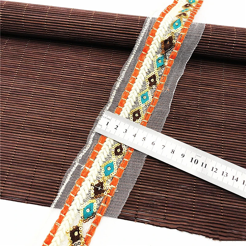 6 см Широкий Этнический Стиль Алмазная вышивка блестки кружево ручной работы