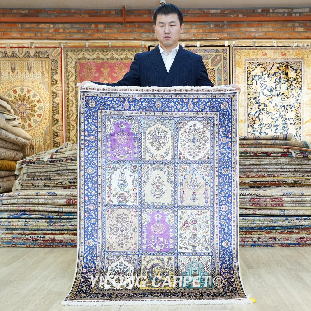 

3'x4.5' Antique Persian Silk Garden Carpet Hand Knotted Four Season Oriental Rugs Boston (YL0551A)