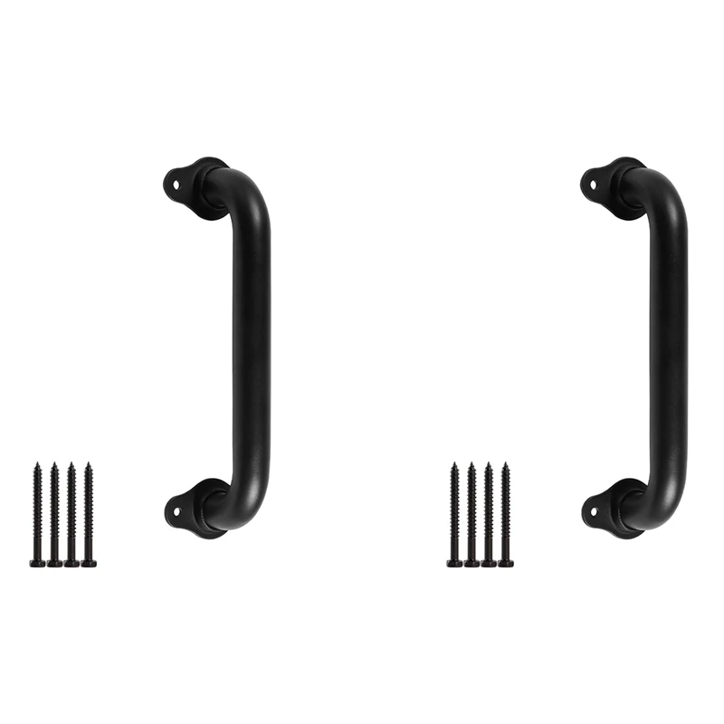 

2pcs 10 Inch Metal Industrial Pipe Wall Handrail - Pipe Barn Door Pull Handle, Staircase Steps Handrail