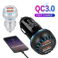 portable mini dual ports usb car charger universal qc3 0 fast charging phone car chargers for samsung s22 huawei xiaomi iphone