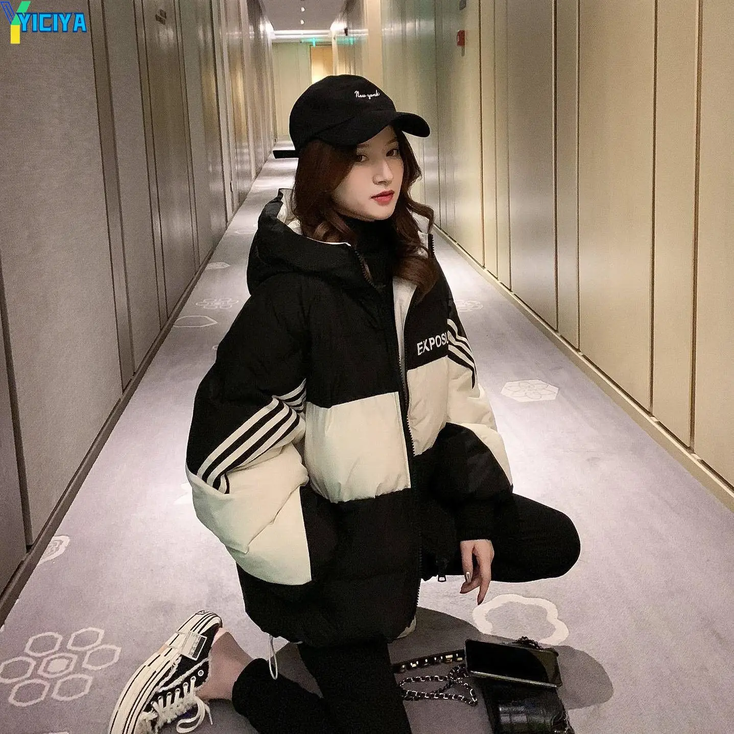YICIYA 2022 New Winter Jacket Women Parkas Hooded Short Coat Female Parka Warm Thicken Jacket Casual Loose Cotton Padded Outwear